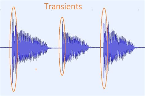 What are transients in music, and how do they shape our emotional perception of sound?